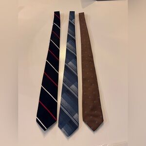 Wembley Men's Tie Trio - Polyester Navy, Blue, and Brown